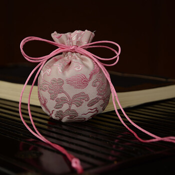 端午节香囊空袋艾草香包古风随身福袋挂脖香袋布袋定logo 粉红色 空袋