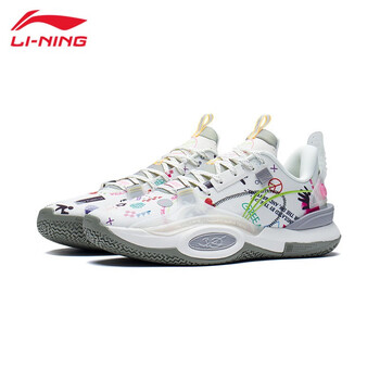 李宁(li-ning)男鞋篮球鞋韦德全城系列高回弹专业场地鞋实战鞋 乳白色