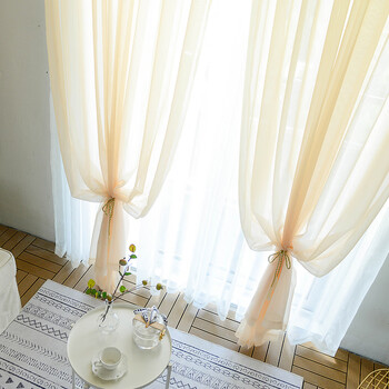 纱帘窗帘白沙薄纱窗纱蕾丝网纱纱幔飘窗阳台沙帘白色透明透光白纱