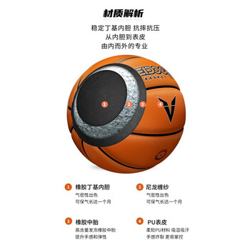 维动（VEIDOORN）标准比赛PU皮用球成人室内外青少年户外学生中考七号蓝球 突破