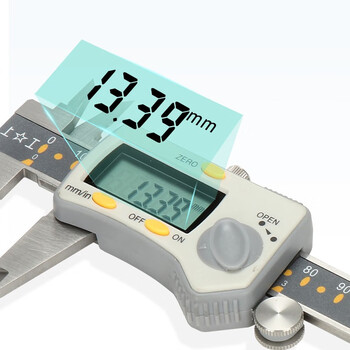 上工 电子数显卡尺0-200mm 分度值0.01 三按键游标卡尺 不锈钢 高精度 方杆