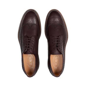 tods托德斯奢侈品男鞋男士正装商务棕色皮革系带鞋 xxm53b0 棕色 8