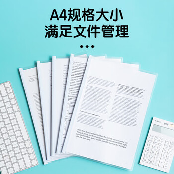 晨光（M&G）A4/10mm办公抽杆夹经济型透明文件夹资料夹会议报告夹拉杆夹ADM95105 10个装