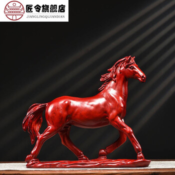 赤色木製馬彫刻 約30cm x 20cm minn ホビー・楽器・アート 赤色木製馬彫刻 約30cm x 20cm