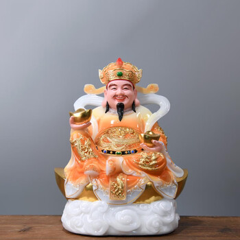 羽帛 财神爷神像汉白玉石雕文财神佛像摆件家用办公室公司店铺开业