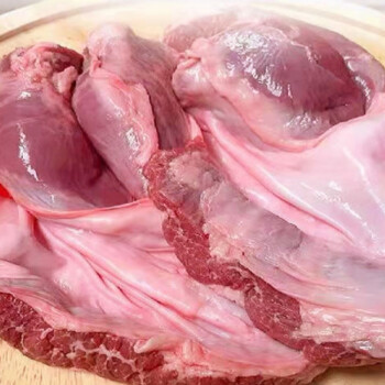 连肝肉冷冻新鲜猪护心肉连肝肉心皮肉20斤装猪隔膜肉烧烤卤菜饭店食材