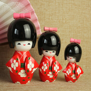 most form日本木偶娃娃和服樱花玩偶摆件日式和风套娃料理寿司店天然