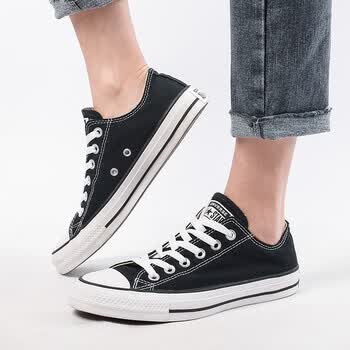 匡威（Converse）帆布鞋男鞋女鞋All Star经典常青款中性情侣款低帮休闲鞋101001 101001 黑色/鞋码偏大拍小一码 41