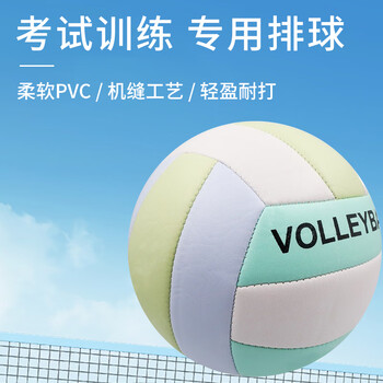 凯威（CAMEWIN）排球5号中考学生机缝PVC沙滩加厚马卡龙色硬排比赛训练五号软排球