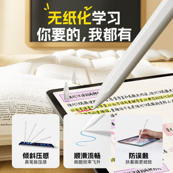 倍思电容笔ipad笔apple pencil二代苹果笔防误触触控笔【直插/Type-C快充线】双充标准版pencil平替