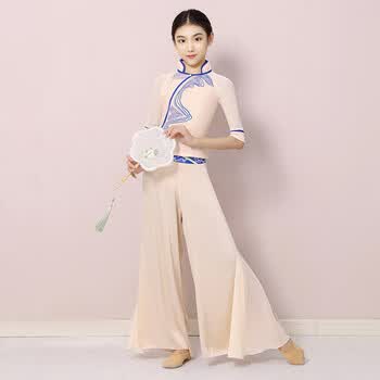 法比兔儿童碇步桥同款舞蹈演出服女童古典扇子舞群舞少儿六一表演服