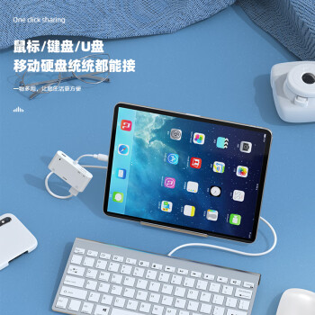 毕亚兹 苹果Lightning转HDMI扩展坞多功能OTG接头iphone电视高清线ipad投屏器USB拓展坞键盘鼠标读卡U盘