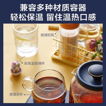 小熊（Bear）迷你养生壶养生杯 烧水壶 煮茶壶 保温杯垫多功能花茶煮茶壶YSH-C08V1蓝色