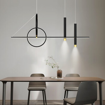 餐厅吊灯简约现代创意轻奢饭厅餐桌吧台极简长条2020新款北欧灯饰灯具