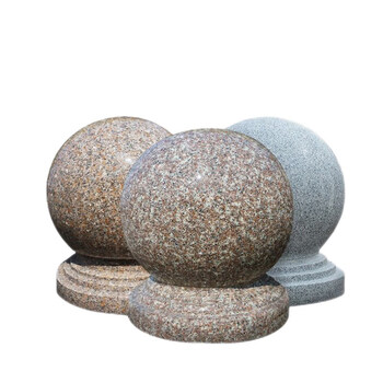 繁巷 圆石球路障挡车石球广场石墩子阻车花岗岩栏杆门墩大理石花岗岩