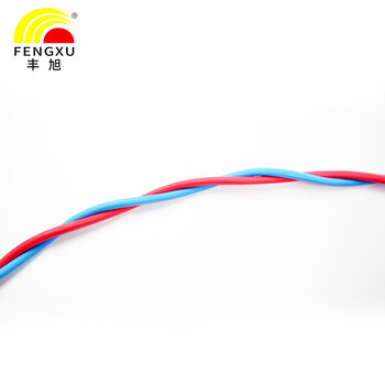 丰旭 国标RVS2*0.5平方双绞花线 铜芯软花线 消防线 户外接灯线 RVS 2*0.5 红蓝 50米