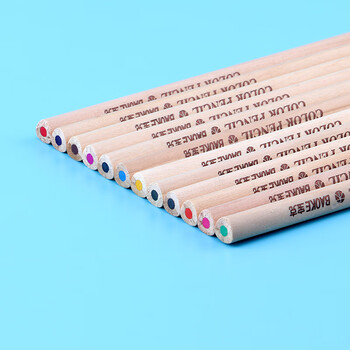 宝克（BAOKE）PO1624原木油性24色三角杆彩铅彩色铅笔填色彩笔绘画笔纸筒装