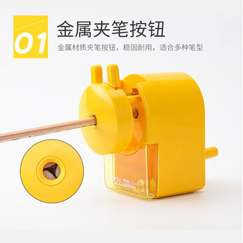 Nakabayashi  多彩可爱学生手摇削笔机/卷笔刀/铅笔削笔器/转笔刀 橙色 DPS-H101KO