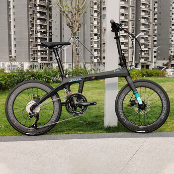 自行车碳纤维折叠车18变速双碟刹单车男 黑蓝(碳刀451规格22寸轮组)