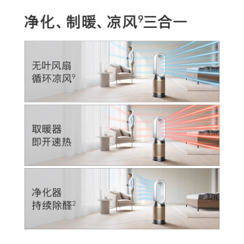 戴森DYSON HP09 多功能空气净化 兼具暖风扇 除螨除尘除过敏原除异味 过滤花粉 宠物毛发  黑金色