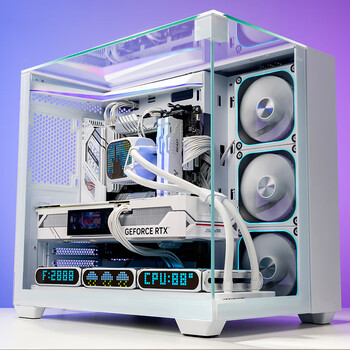 半岛铁盒（PADO）白泽360MAX 白色海景房 ATX 台式机电脑主机箱（无A柱/三面玻璃/支持360水冷/7风扇位/4090显卡）