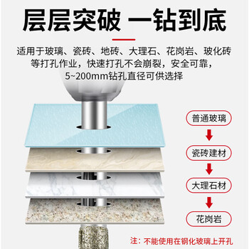 德力西电气（DELIXI ELECTRIC）金刚石涂层玻璃开孔器钻头瓷砖打孔大理石钻孔DLX-A-008【12mm】