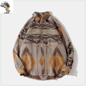 北木先生服饰2022秋季休闲复古印花时尚外套上衣gs1253抖音同款