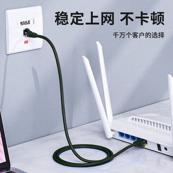 HAILE海乐 超五类纯铜网线 网络跳线 HT-220H-0.5M 8芯无氧铜线芯 非屏蔽 线缆 黑色0.5米 HAILE海乐 超五类纯铜网线 网络跳线 HT-220H-0.5M 8芯无氧铜线芯 非屏蔽 线缆 黑色0.5米
