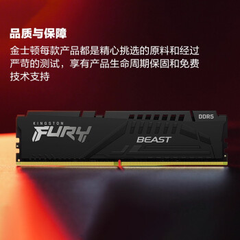 金士顿 (Kingston) FURY 32GB(16G×2)套装 DDR5 5600 台式机内存条 Beast野兽系列 骇客神条