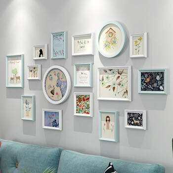 稳东 客厅照片墙餐厅墙上装饰相框组合房间免打孔沙发背景墙相片框挂