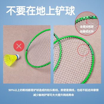 得力儿童学生分体轻量耐磨羽毛球拍入门训练(含3球)(蓝色+粉色)