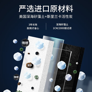 易开得净水器 SAT-9001Pro 矽藻瓷复合滤芯 滤芯可清洗 一根可用3-5年