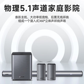 山水（SANSUI）DV-91K回音壁 电视音响家庭影院 5.1声道套装无线3D环绕独立低音炮 家庭客厅壁挂蓝