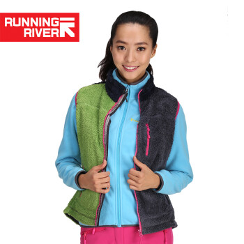 RUNNING RIVER奔流 女士 春秋 抓绒保暖马甲V2606N 绿色375 S-36