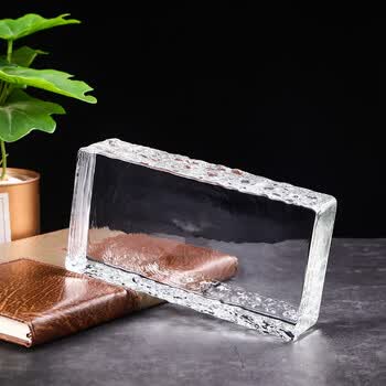 tlxt超白冰晶纹水晶砖隔断墙透明卫生间实心热熔砖方形玻璃砖水晶砖块