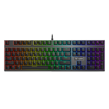 雷柏（Rapoo） V700RGB合金版 机械键盘 有线键盘 游戏键盘 108键RGB背光键盘 可编程键盘 吃鸡键盘 黑轴