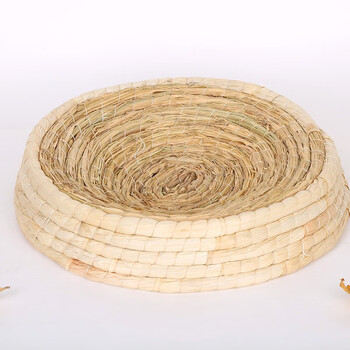 鸡窝家用户外特大号  孵蛋鸡棚鸡舍草编 开放式50厘米特大鹅窝孔雀窝)