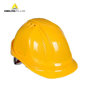 代尔塔 M型ABS安全帽 工程安全帽 透气舒适型安全帽 一键式后箍调节 102106 黄色 28763