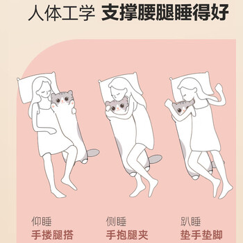 艾薇睡觉抱枕床上等身长条抱枕陪睡玩偶侧睡夹腿枕靠垫女礼物80萌猫