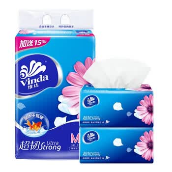 维达（Vinda） 抽纸 超韧3层150抽M码3包*16提 共48包 V2182 整箱出售