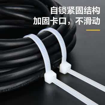 得力（deli）自锁式尼龙扎带阻燃理线带捆扎带 束线扎线绑带 白色100根/包