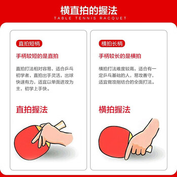 双鱼（DOUBLE FISH）五星乒乓球拍专业级横直对拍（附4球/京仓速发）5A+C/E对拍