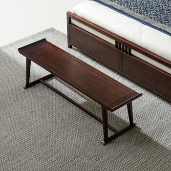 新中式床前凳实木轻奢长条凳卧室床边凳木换鞋凳床榻床尾凳长条凳
