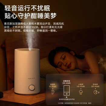 奥克斯（AUX）加湿器卧室婴儿 家用上加水大容量卧室办公室空气净化 母婴香薰加湿