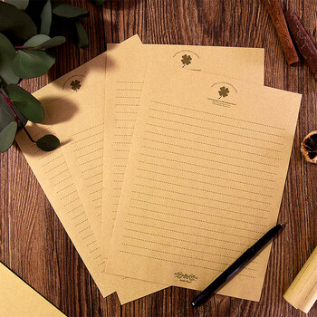 狮洛德 信纸日记写信复古文艺装饰情书信纸表白B5信笺40张 四叶草 狮洛德 信纸日记写信复古文艺装饰情书信纸表白B5信笺40张 四叶草