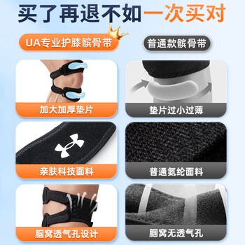 安德玛（Under Armour）髌骨带护膝运动固定登山跑步跳绳羽毛球半月板膝盖护具预防扭伤
