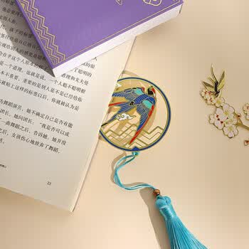 TaTanice国潮祥瑞书签 毕业季礼物中国风文创礼品学生文具生日礼物金属镂空书签云中燕礼盒款伴手礼