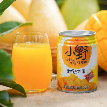 统一小野芒果果汁甜熟芒果245ml*24罐整箱复合芒果汁饮料 芒果小野245