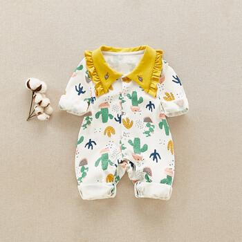 降】婴儿春装连体衣新生儿衣服外出抱衣长袖爬爬服女宝宝潮服纯棉哈衣