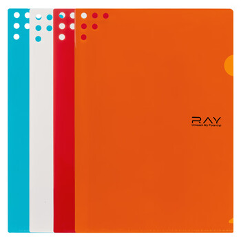 齐心（COMIX）10只A4L型文件套 文件夹透明单片夹 票据收纳 加厚二页式文件夹文件快递袋E3310 RAY 白